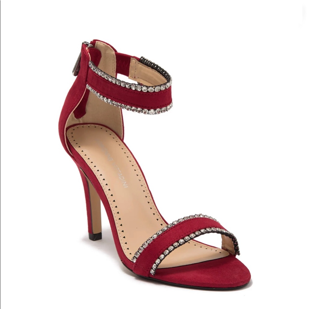 Adrienne Vittadini Gracy Suede Embellished Stiletto Sandal